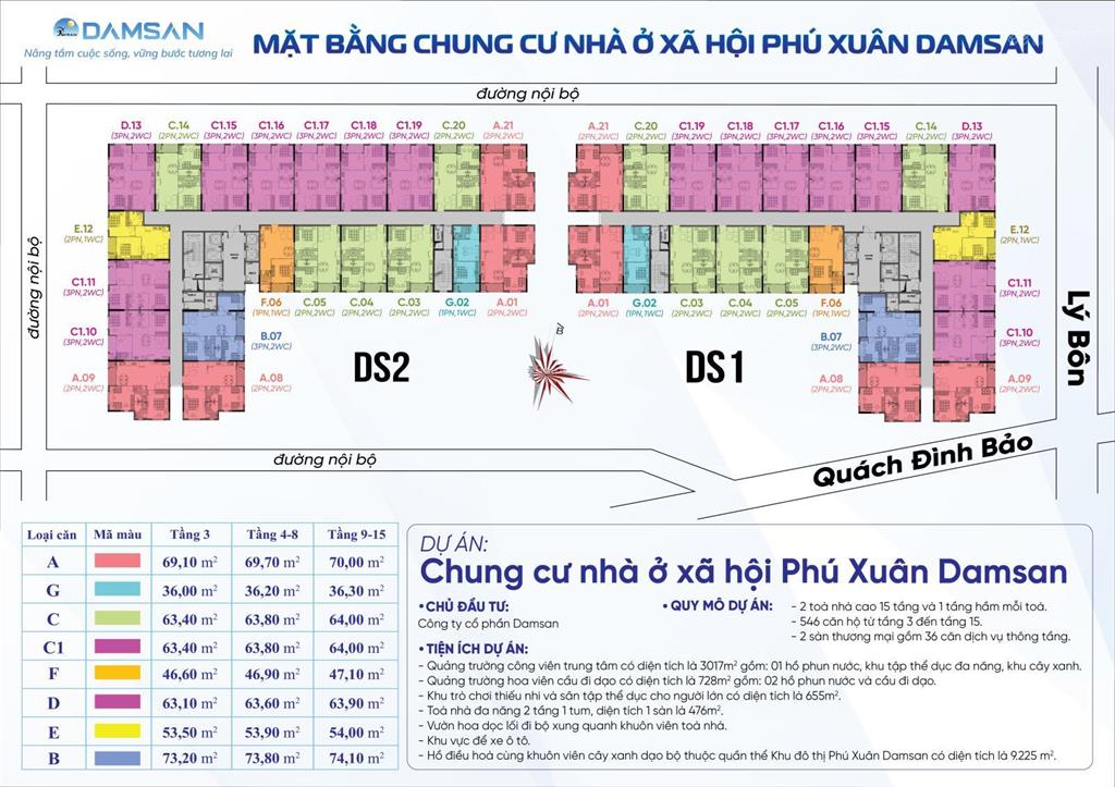 Chỉ cần 200 triệu có cơ hội sở hữu căn hộ 2pn, 54m2 tại phú xuân damsan