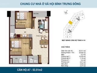 Suất thanh lý giá tốt tại hqc bình trưng đông, 54m2, 2pn, giá 2.7tỷ