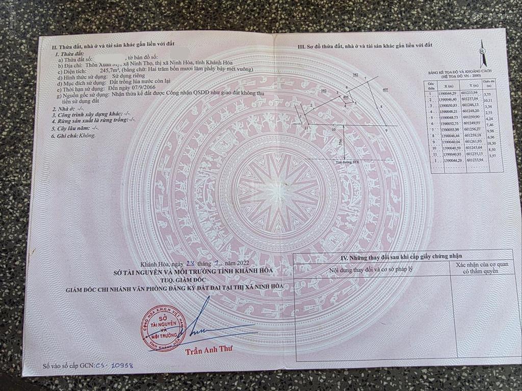 Bán đất tại đường stx, khánh hòa, giá siêu hời 1,7 tỷ, 914,2 m2