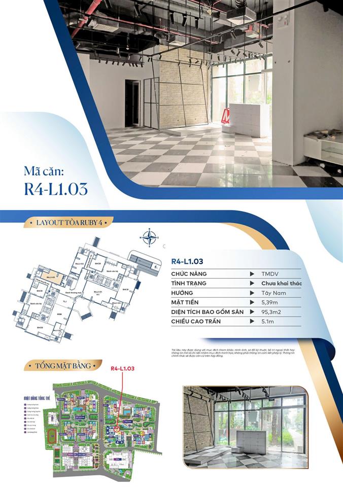 Bán sàn chân đế goldmark city  95m2, sổ đỏ lâu dài. vào kinh doanh ngay  chiết khấu 7%