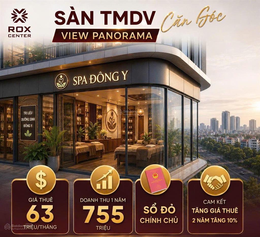 Căn góc chân đế rox sẵn khách thuê hđ 10 năm  doanh thu 755 triệu/năm  miễn phí dv đến t3/2027