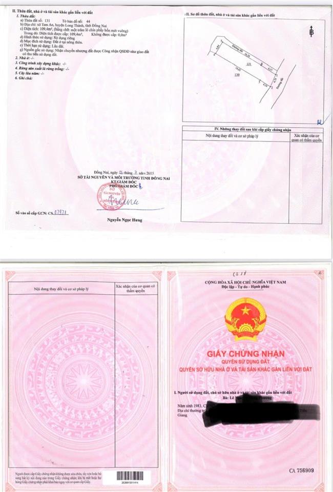 Bán nhà riêng 3,5 tỷ, 109m2, gò đậu, tam an, long thành, đồng nai