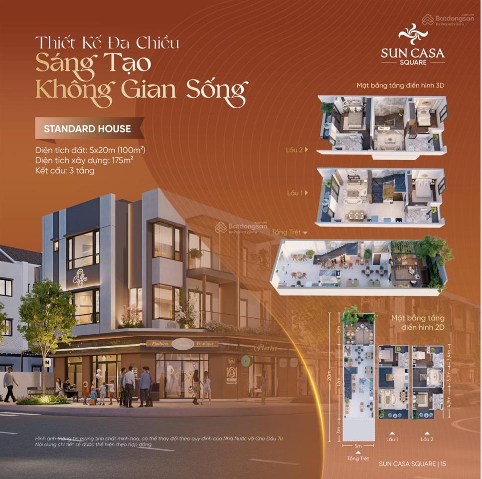 Nhà phố 1t2l suncasa square 100m2 thanh toán 30% nhận nhà, cho thuê từ 18tr/tháng