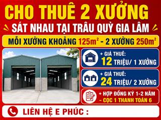 Em phúc gia lâm cần cho thuê xưởng 250m tại trung tâm trâu quỳ gia lâm hà nội