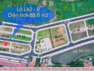 Bán lô đất đấu giá tiền yên, hoài đức, 89.6m2, đường 17m, vỉa hè 5m, sát vành đai 4, giá tốt