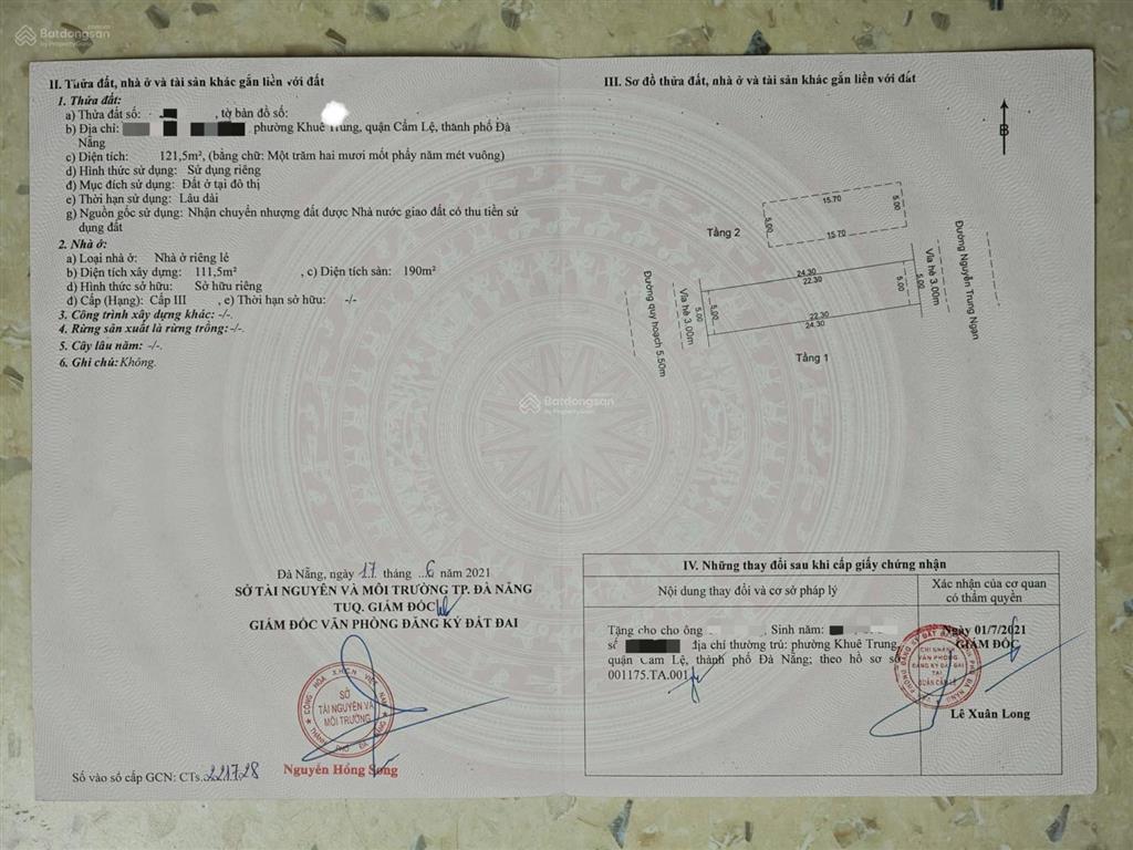 Bán nhà 2 tầng đường nguyễn trung ngạn  khuê trung