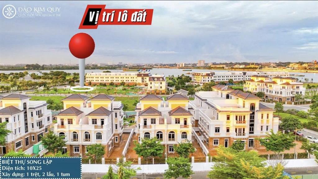 Bán lô đất biệt thự song lập 250m2 dự án đảo kim quy, cù lao tân vạn, biên hòa, 12,5 tỷ. 0919 422 ***