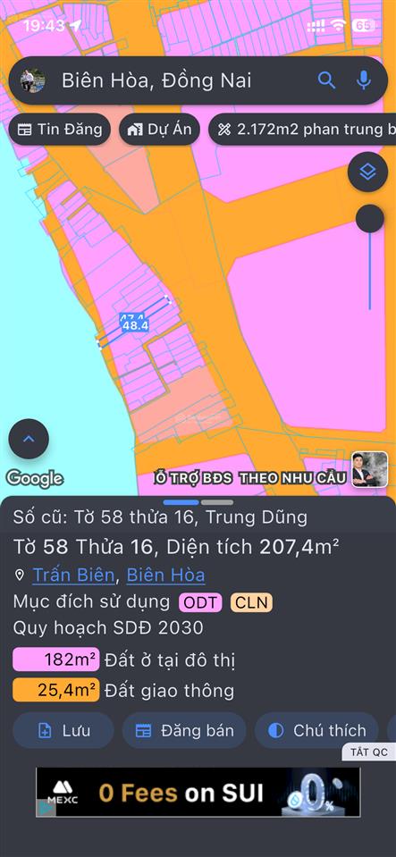 Bán lô đất 200m2 mặt tiền đường cmt8 view sông đồng nai pquyết thắng cũ, trấn biên mới full thổ