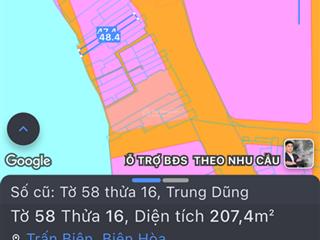 Bán lô đất 200m2 mặt tiền đường cmt8 view sông đồng nai pquyết thắng cũ, trấn biên mới full thổ
