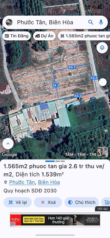2.6 tr/m2, 1565m2 gần đường võ nguyên giáp, phước tân. xung quanh rất nhiều nhà xưởng, thuận tiện