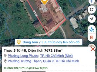 Bán đất view sông phường long phước q9, diện tích 10.000m2 có 400m2 đất ở, 16tr/1m2 tl