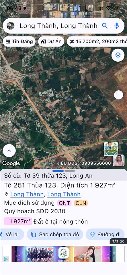 1927m2, 1000m2 thổ, đầu sân bay đường vào t1, có gpxd căn hộ 6 lầu sát bên khu tmdv sân bay long t