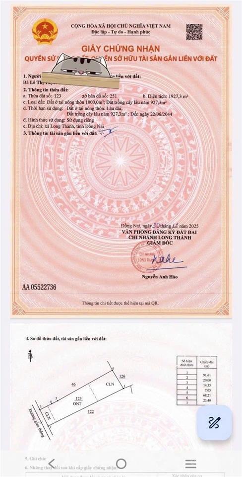 1927m2, 1000m2 thổ, đầu sân bay đường vào t1, có gpxd ch 6 lầu sát bên khu tmdv sân bay long tha