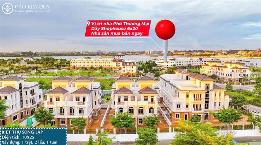 Nhà phố thương mại shophouse 1t, 2l, 1 tum, 120m2 đảo kim quy, cù lao tân vạn, biên hoà, đồng nai