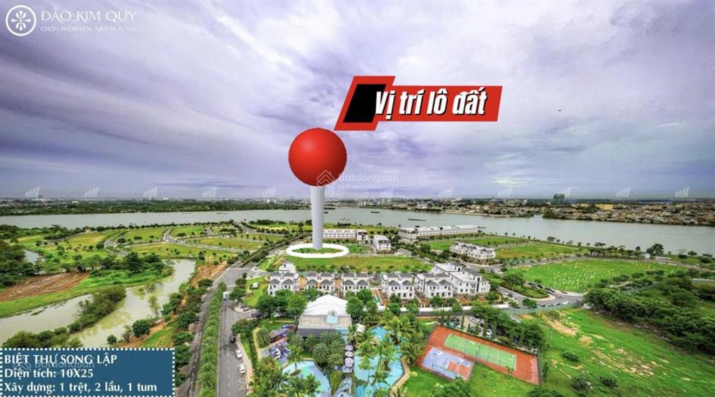 Bán lô đất biệt thự 120m2, 6.5 tỷ, dự án đảo kim quy, cù lao tân vạn, biên hoà