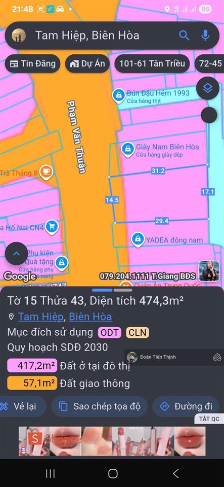 45 tỷ bán nhà mặt tiền đường phạm văn thuận, trục đường chính xuyên thành phố biên hoà