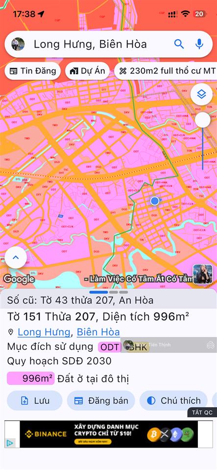 6.5 tỷ, gần 1.000m2 có 100m2 thổ cư gần vòng xoay cổng 11 trên đồi phước khả, an hoà, biên hoà