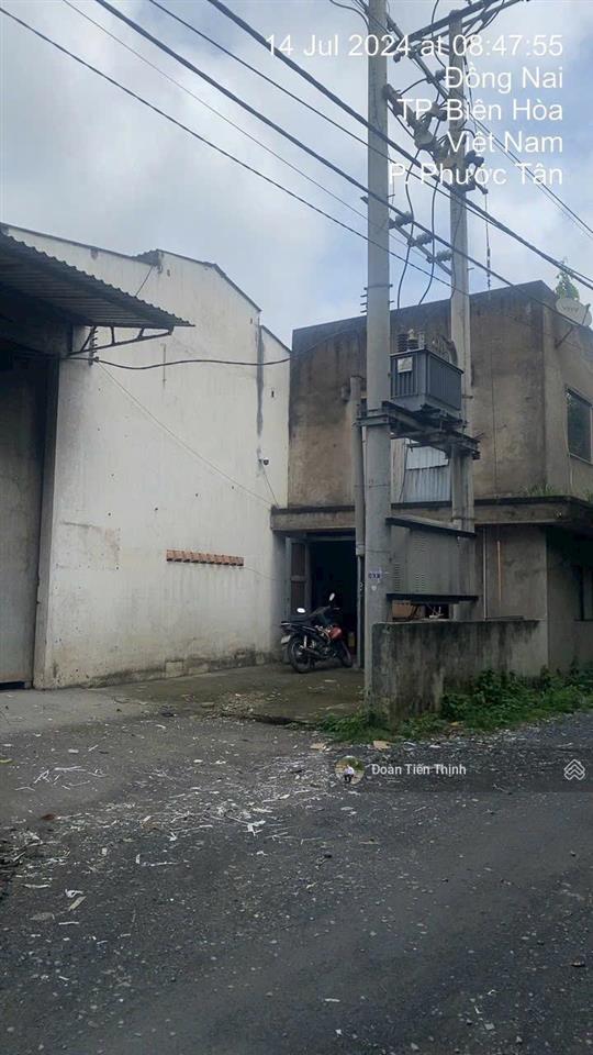 Cần bán xuong phước tân biên hoà đồng nai 591m2 có bình điện riêng 160kva đang cho thuê 13 tr