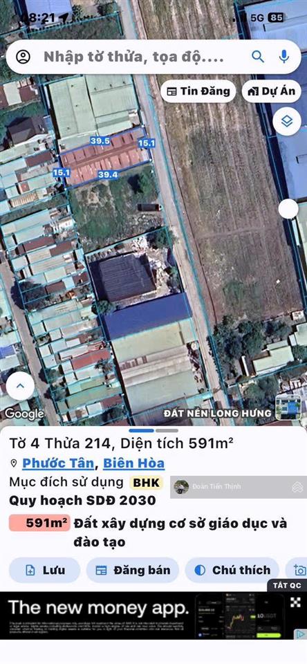Cần bán xuong phước tân biên hoà đồng nai 591m2 có bình điện riêng 160kva đang cho thuê 13 tr