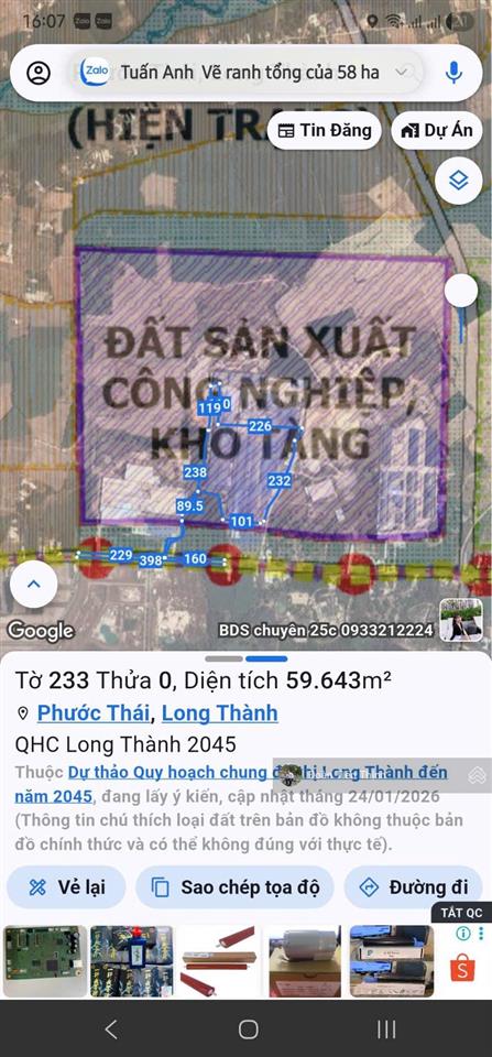 Chuyển nhượng 75 héc ta cụm kcn phước bình long thành