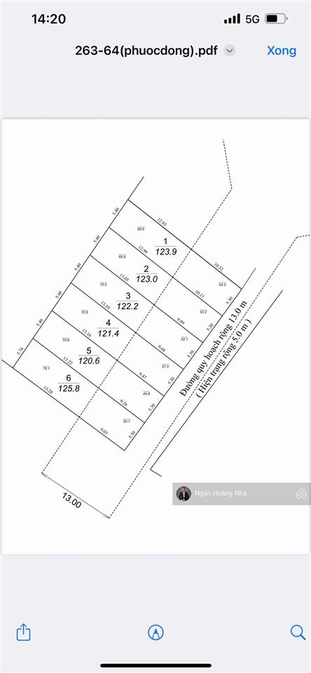 Bán 123m2 giá chỉ 1.35 tỷ đất sổ hồng đường số 81 bình hòa, phước hạ, nam nha trang