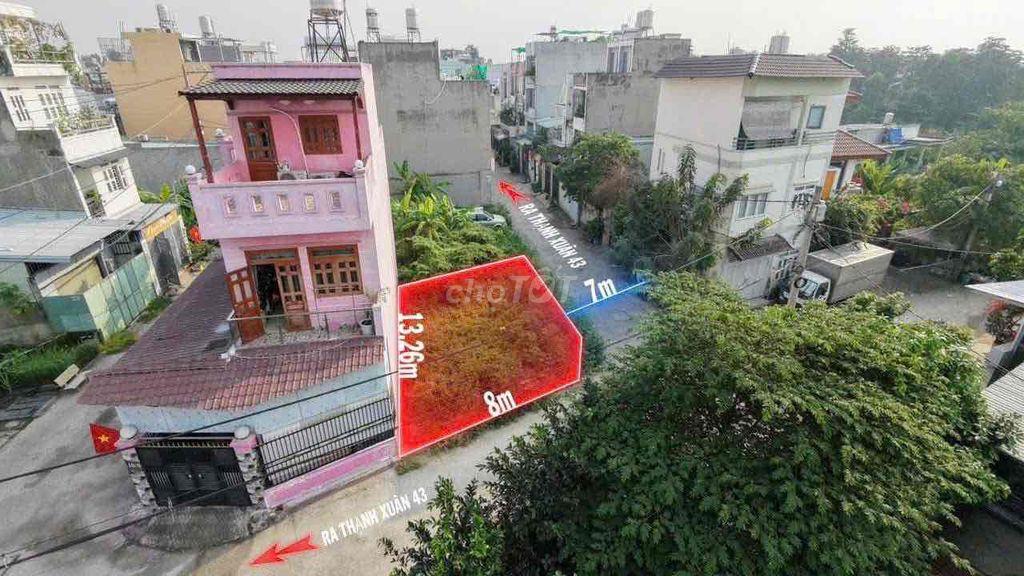 ĐẤT ngang 8 góc 2 mặt tiền đường thông