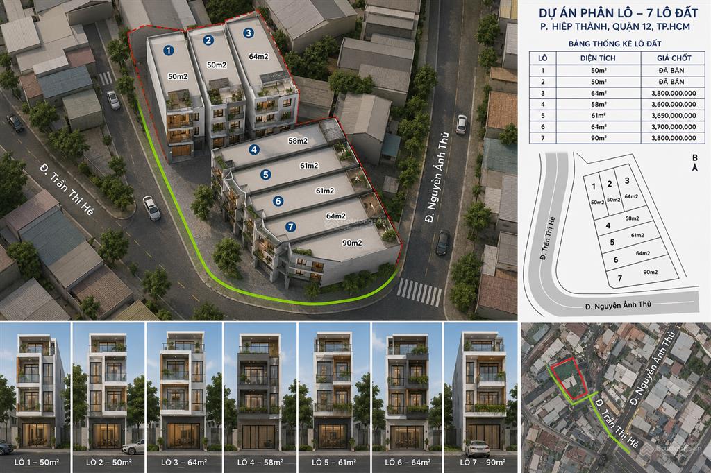 Giá chỉ 3,6 tỷ/nền mở bán phân khu nền nhà phố trung tâm quận 12 giá tốt hiếm có