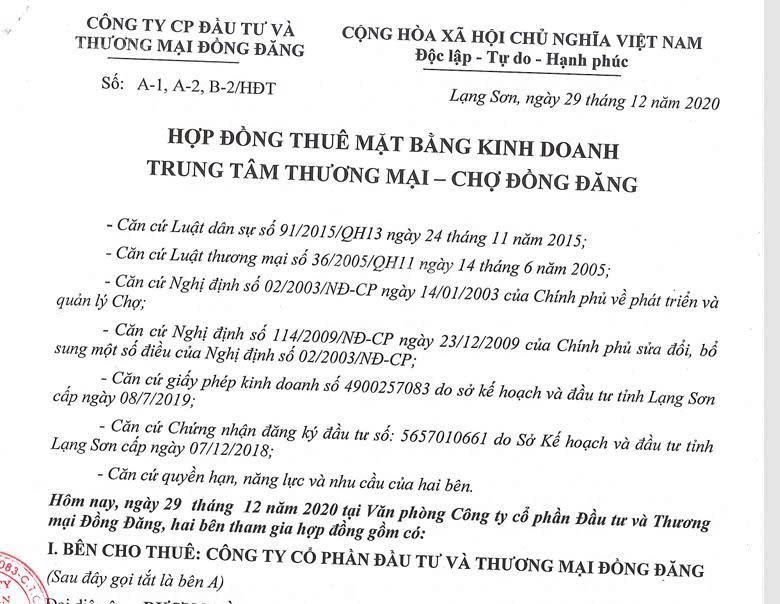 Cần chuyển nhượng trung tâm thương mại  tại thị trấn đồng đăng  cao lộc  lạng sơn
