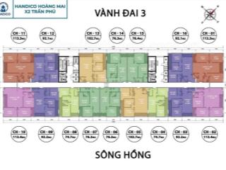 Quỹ căn thương mại x2 trần phú tầng trung hướng đông nam view sông hồng mát mẻ giá 63 65tr/m2
