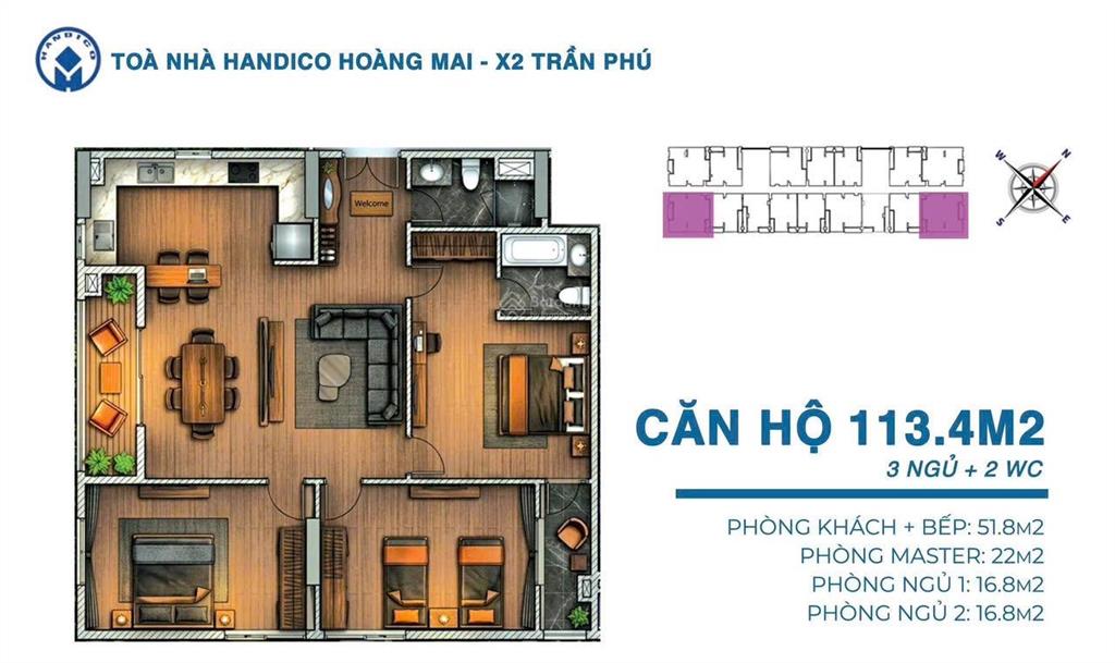Quỹ căn thương mại x2 trần phú tầng trung hướng đông nam view sông hồng mát mẻ giá 63 65tr/m2