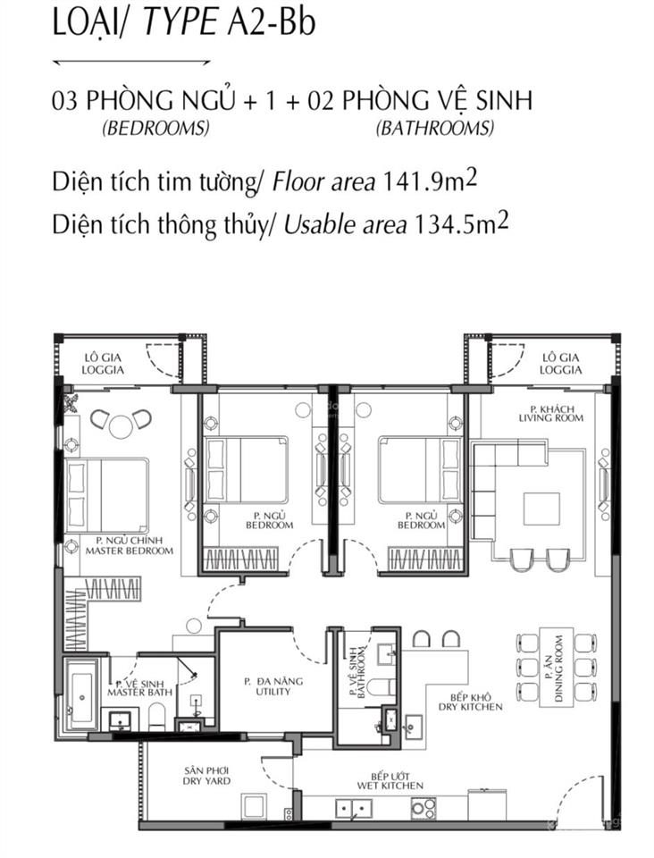 Chuyển nhượng diamond brilliant diện tích 142m2 3pn2wc và 1 kho giá 9 tỷ