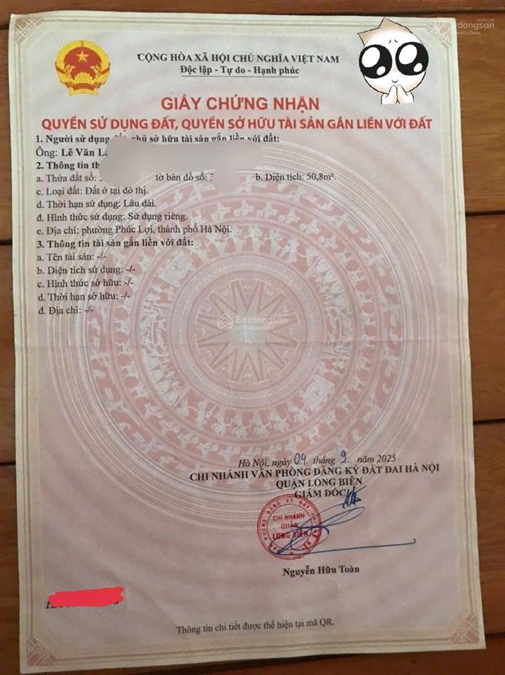 Bán đất phúc đồng, long biên, diện tích 50.8m², giá 4 tỷ, sẵn sổ, 13m ra đường ô tô tránh