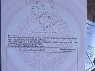 Cần bán nhanh lô đất rất đẹp 51,9m2 oto đỗ cửa ngọc thuỵ  bồ đề  hà nội