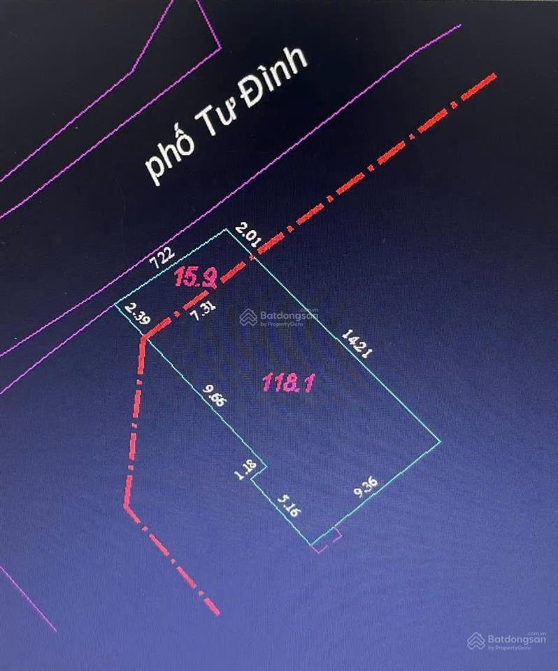 Giảm chào 3 tỷ còn chưa đến 30 tỷ 118,1m đất có nhà 1 tầng mặt phố tư đình long biên