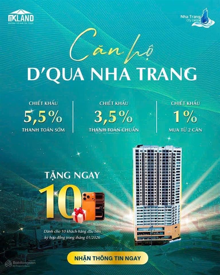 Sở hữu ngay căn hộ view biển d'qua nha trang  sổ hồng riêng, chiết khấu cao 5,5%, giá f0 từ cđt