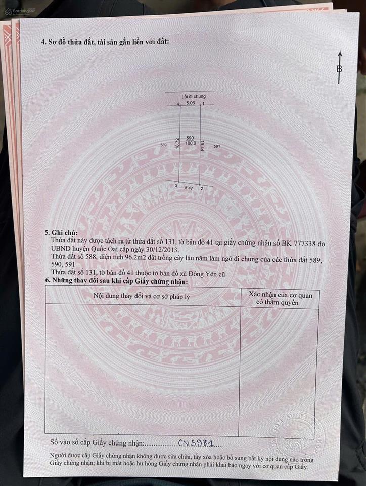 Chính chủ bán đất tại đông yên quốc oai dt 100m sẵn sổ chỉ việc sang tên