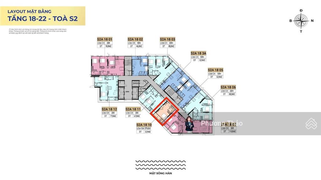 Căn studio tầng cao view trực diện sông hàn  sun symphony  giá 3,7 tỷ