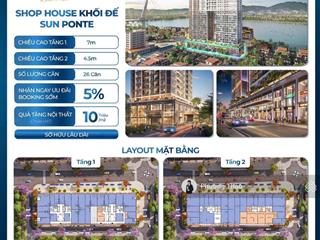 Sun group mở bán shophouse khối đế 2 tầng view sông hàn sun ponte đà nẵng tặng gói nội thất 10tr/m2