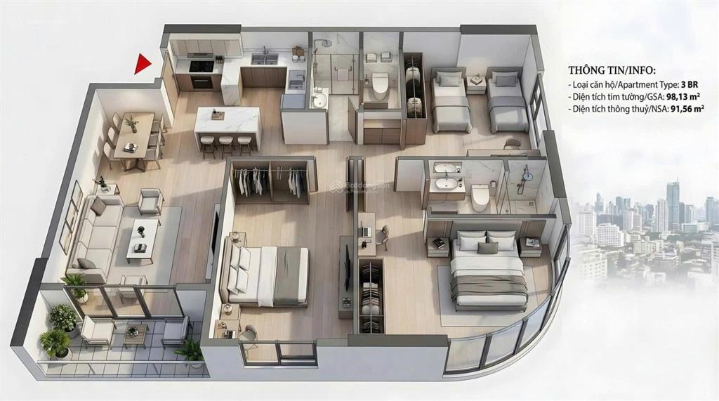 Căn hộ fours tower minh mạng  nhận nhà tt chỉ 70%  chiết khấu đến 28,5% cho gđ1  cđt sun group