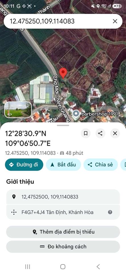 Bán đất mặt tiền đường lớn thạch thành ninh hòa 1900m2. giá tốt 11tr/m2