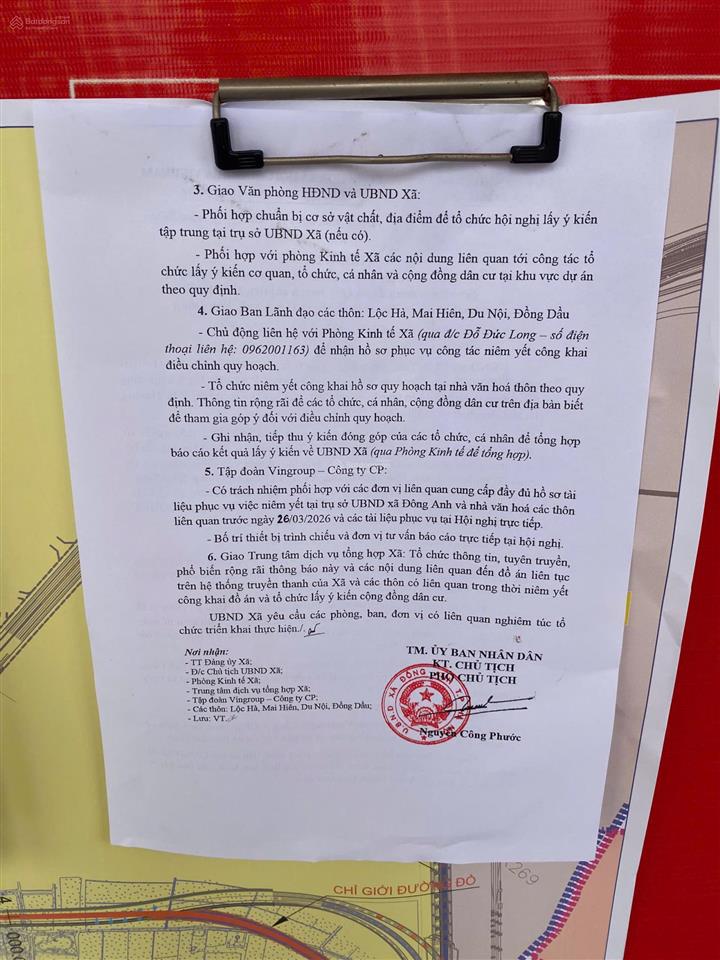 Bán lô đất đấu giá x5 du nội, xã đông anh. cách 300m ra vin yên thường rộng 422ha.