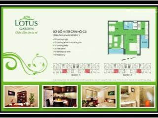 Bán cc lotus garden (sen xanh) 52m2  1pn  ban công thoáng mát  shr  giá bán 2.9 tỷ.