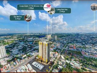 Bán căn hộ bcons asahi 2pn  2wc = 2.781 tỷ gồm vat view hồ cực đẹp, thanh toán chậm 16 tháng