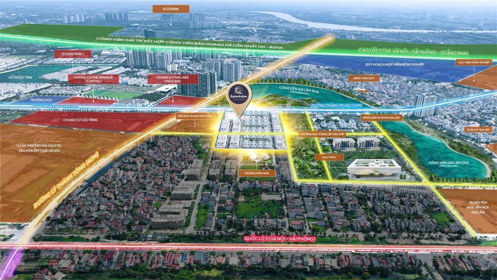 Bán liền kề 75m² eurowindow twin park gia lâm  gần clubhouse, hỗ trợ vay 70%
