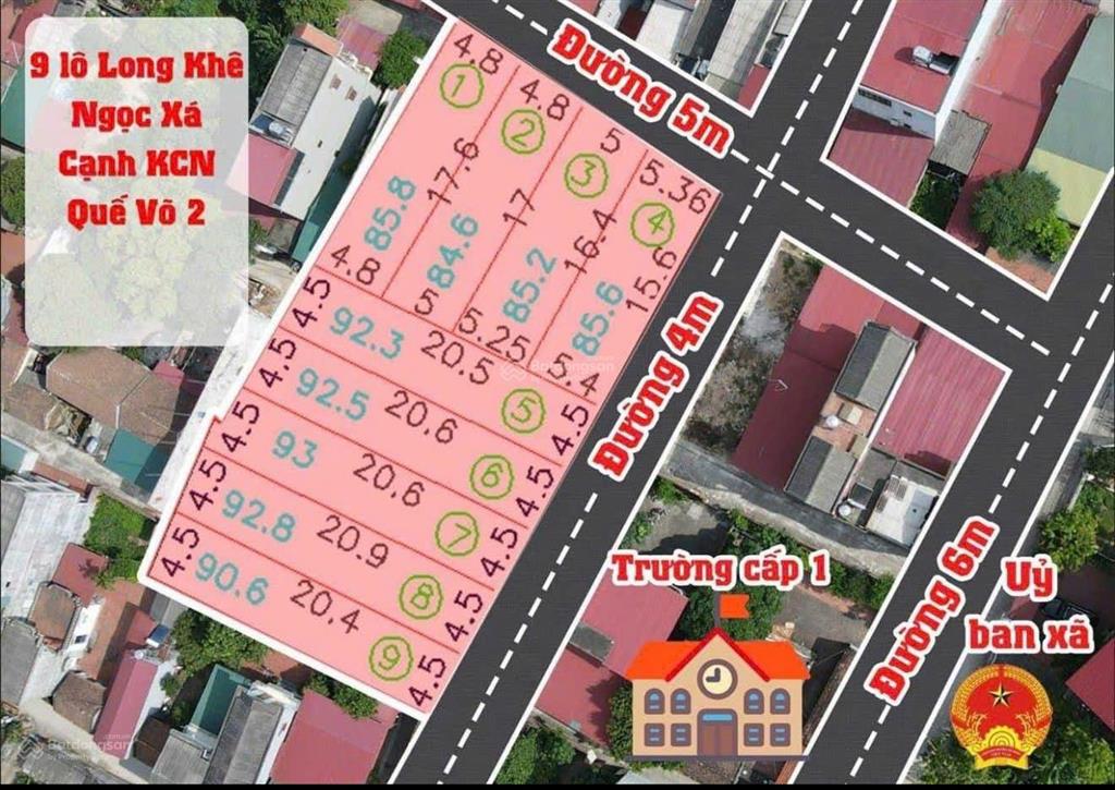 Bán lô đất long khê ngọc xá 85m² mt5 giá 1 tỷ 780