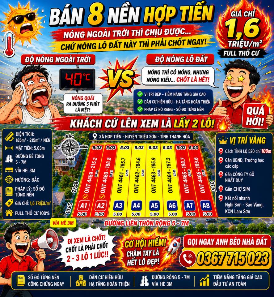 🔥 CHỈ 350 TRIỆU SỞ HỮU NGAY LÔ ĐẤT FULL THỔ CƯ 189M² 🔥