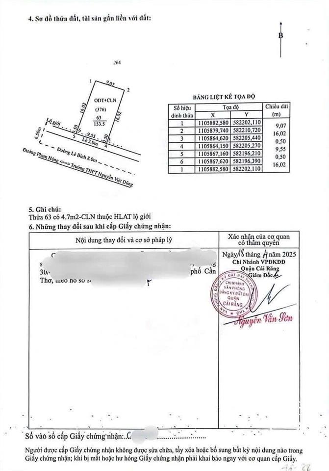 Bán nhà cấp 4 mặt tiền đường lê bình cái răng cần thơ dt 9.5x26 giá 8.8 tỷ