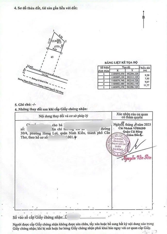Bán nhà cấp 4 mặt tiền đường lê bình cái răng cần thơ dt 9.5x26 giá 8.8 tỷ
