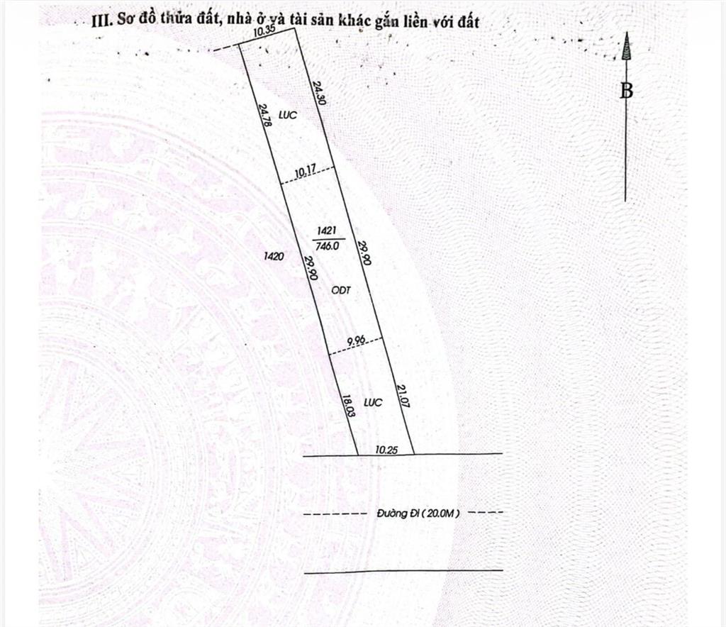 Bán 1.464m2 đất mặt tiền đường lò mổ phía sau khu thiên lộc (đường trương vĩnh nguyên mới)