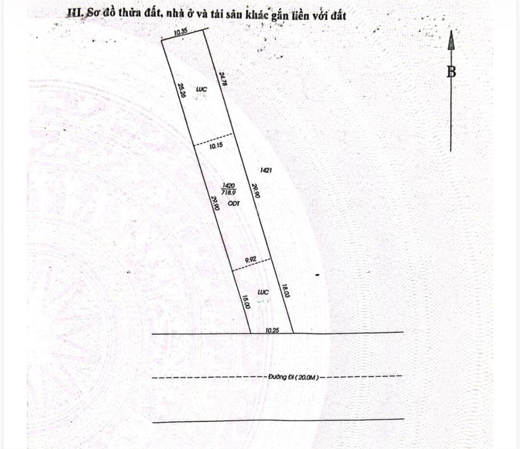 Bán 1.464m2 đất mặt tiền đường lò mổ phía sau khu thiên lộc (đường trương vĩnh nguyên mới)